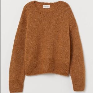 H&M Wool & Alpaca Crop Sweater in Camel